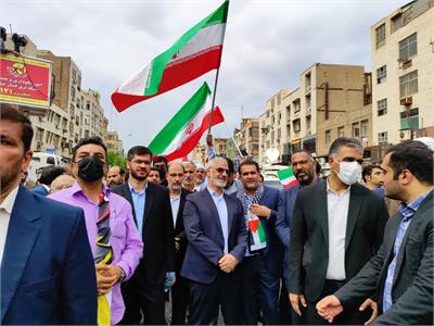 حضور کارکنان شرکت آبفا خوزستان در تجمع عظیم مردمی حمایت از مردم غزه