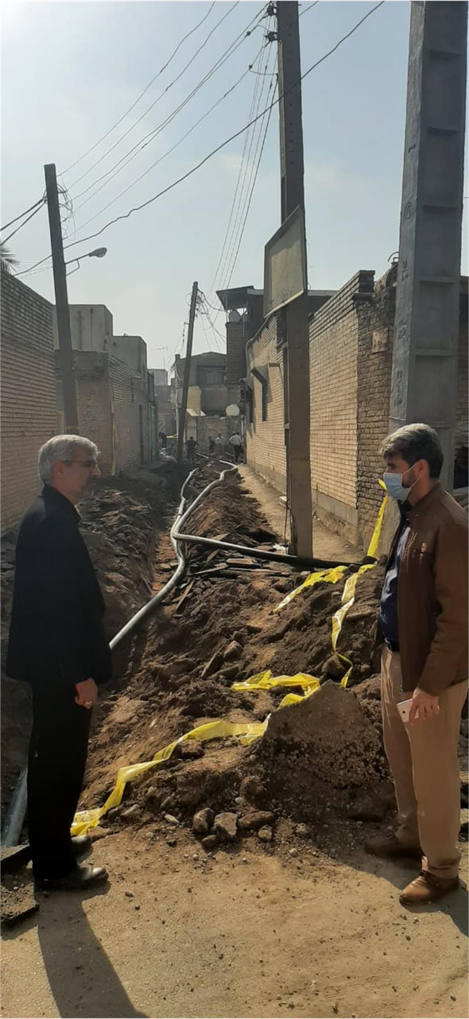 اصلاح شبکه آبرسانی در منطقه مسجد جامع شوشتر